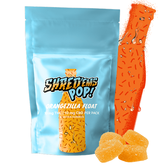 Orangezilla Float Gummies - 4 Pk. Shred'ems Pop